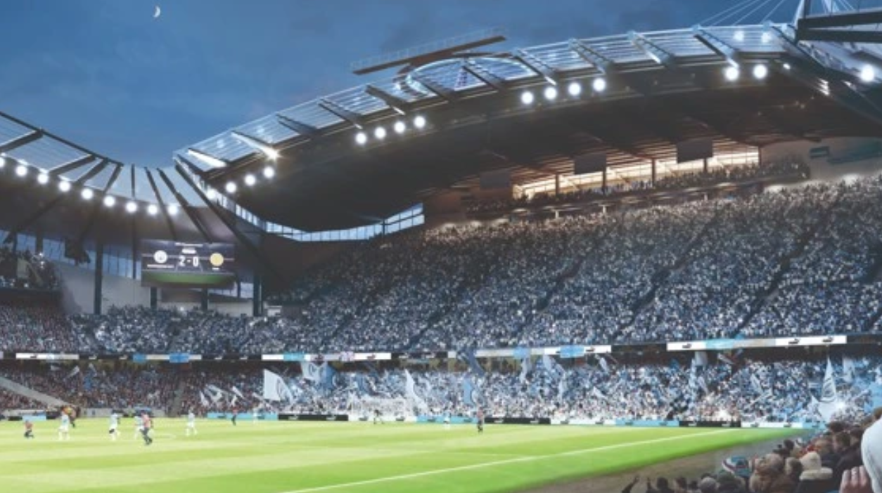 Projeto de reforma para o Etihad Stadium. (Divulgação/Manchester City)