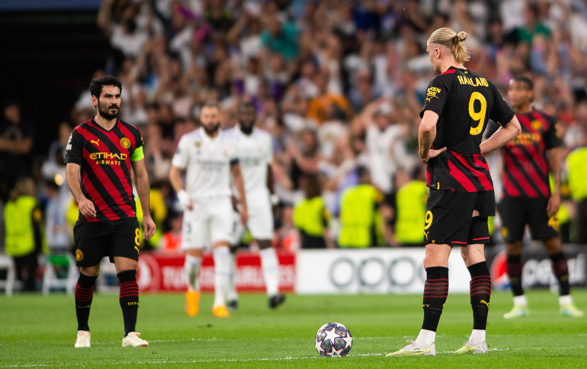 Haaland no jogo de ida entre Real e City pela semifinal da UEFA Champions League. (Icon Sport)